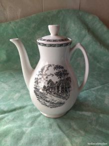 Antiques: Cafetera de porcelana Rustic England W.H.Grindely & co,Staffordshire England.
